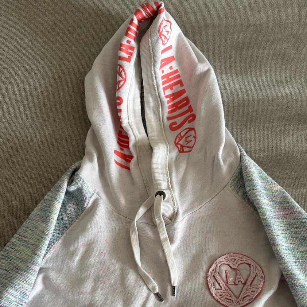 La Hearts Cream and Gray Hoodie - Picture 6 of 9